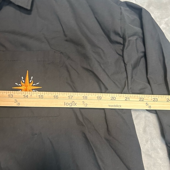 Life Button Down Long Sleeve Shirt Women’s Large Black Embroidered Astrology Art - Picture 5 of 6